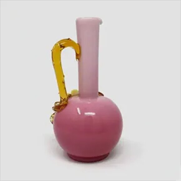 Victorian Stevens & Williams Peachblow Glass Ewer with Applied Flowers - Picture 4 of 8